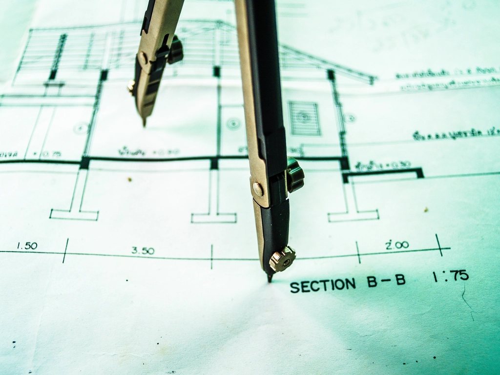 Compass on a section drawing
